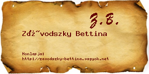 Závodszky Bettina névjegykártya