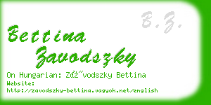 bettina zavodszky business card